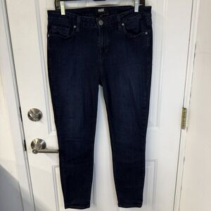 Paige Verdugo Ankle Stretch Dark Wash Blue Distress Skinny Jeans Women's Size 31